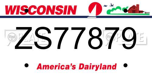 ZS77879 Wisconsin License Plate