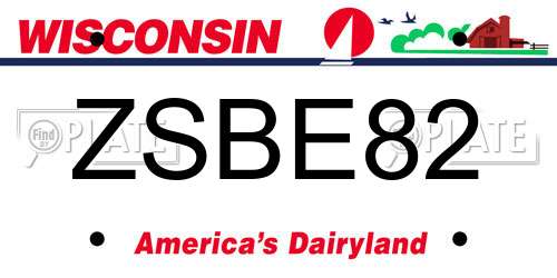ZSBE82 Wisconsin License Plate