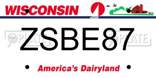 ZSBE87 Wisconsin License Plate