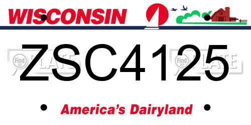 ZSC4125 Wisconsin License Plate