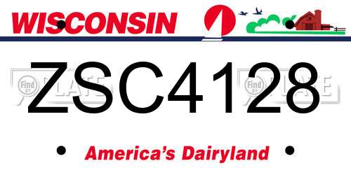 ZSC4128 Wisconsin License Plate