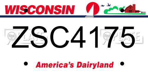 ZSC4175 Wisconsin License Plate