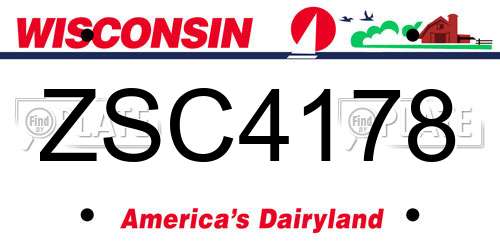 ZSC4178 Wisconsin License Plate