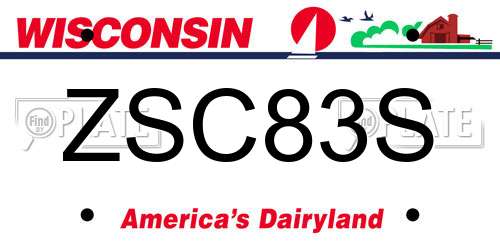 ZSC83S Wisconsin License Plate