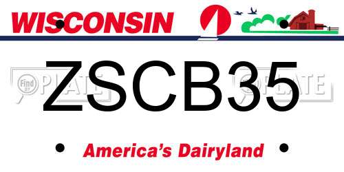 ZSCB35 Wisconsin License Plate