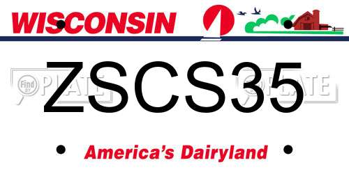 ZSCS35 Wisconsin License Plate