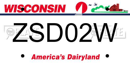ZSD02W Wisconsin License Plate
