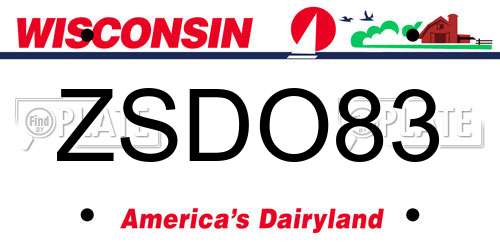 ZSDO83 Wisconsin License Plate