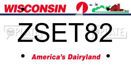 ZSET82 Wisconsin License Plate