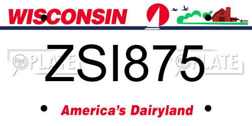 ZSI875 Wisconsin License Plate