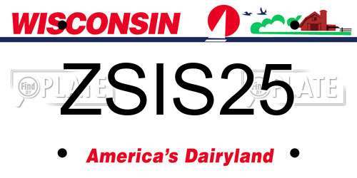 ZSIS25 Wisconsin License Plate