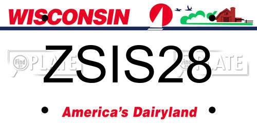 ZSIS28 Wisconsin License Plate