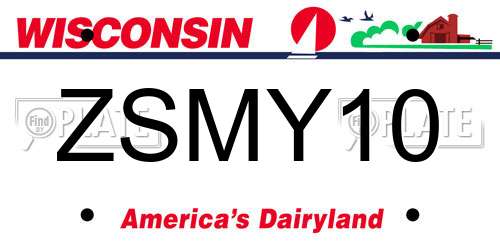 ZSMY10 Wisconsin License Plate