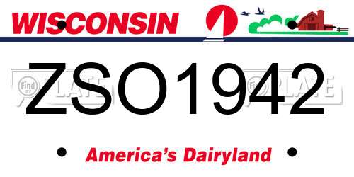 ZSO1942 Wisconsin License Plate