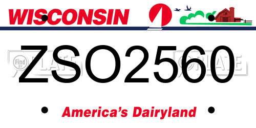 ZSO2560 Wisconsin License Plate