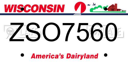 ZSO7560 Wisconsin License Plate