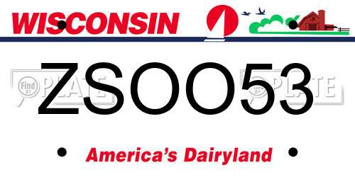 ZSOO53 Wisconsin License Plate
