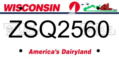 ZSQ2560 Wisconsin License Plate