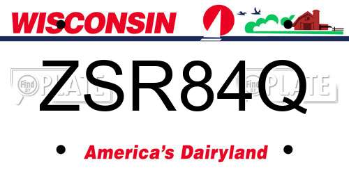 ZSR84Q Wisconsin License Plate