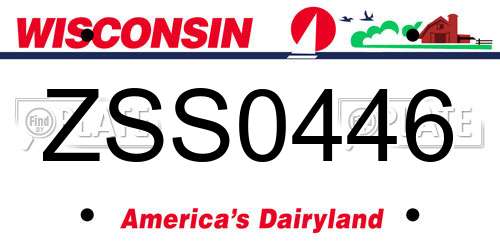 ZSS0446 Wisconsin License Plate