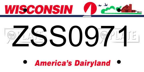 ZSS0971 Wisconsin License Plate