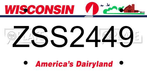 ZSS2449 Wisconsin License Plate