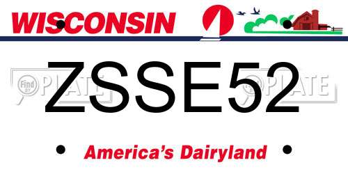 ZSSE52 Wisconsin License Plate