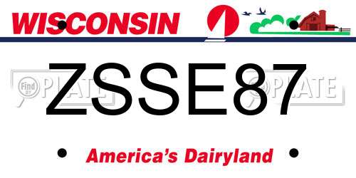 ZSSE87 Wisconsin License Plate