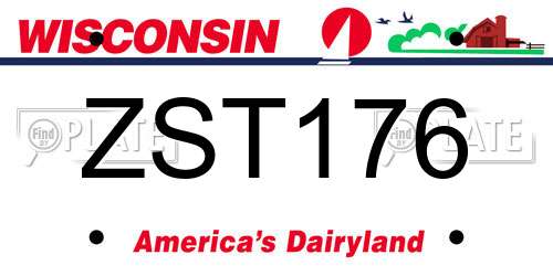 ZST176 Wisconsin License Plate