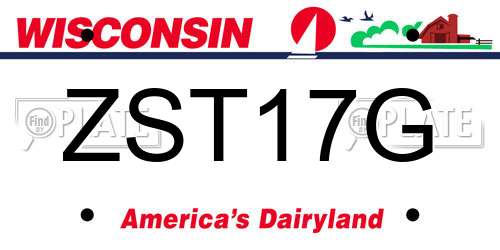 ZST17G Wisconsin License Plate