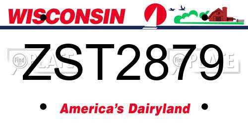 ZST2879 Wisconsin License Plate