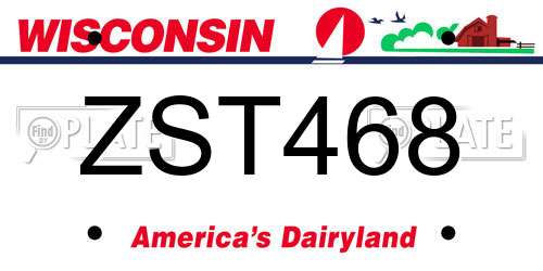 ZST468 Wisconsin License Plate