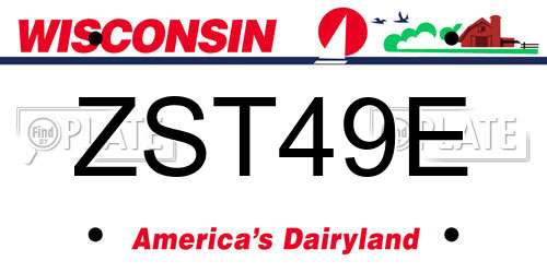ZST49E Wisconsin License Plate