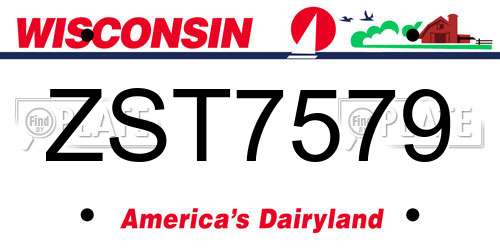 ZST7579 Wisconsin License Plate