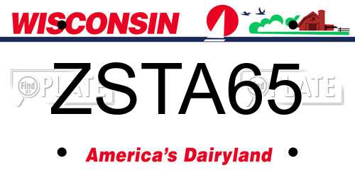ZSTA65 Wisconsin License Plate