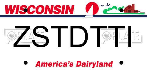 ZSTDTTI Wisconsin License Plate