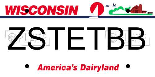ZSTETBB Wisconsin License Plate
