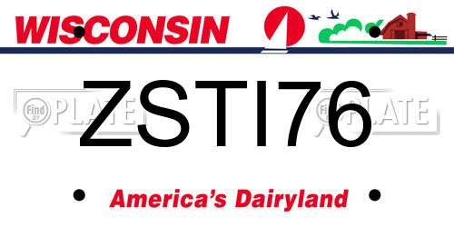 ZSTI76 Wisconsin License Plate