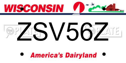 ZSV56Z Wisconsin License Plate