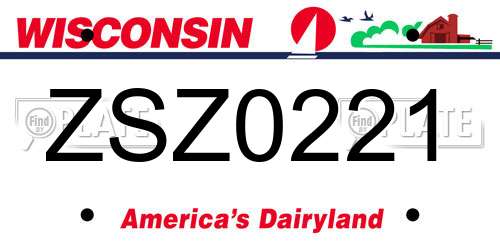 ZSZ0221 Wisconsin License Plate