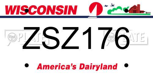 ZSZ176 Wisconsin License Plate