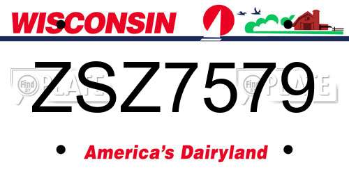 ZSZ7579 Wisconsin License Plate