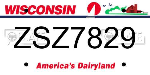 ZSZ7829 Wisconsin License Plate