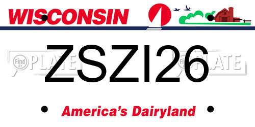 ZSZI26 Wisconsin License Plate