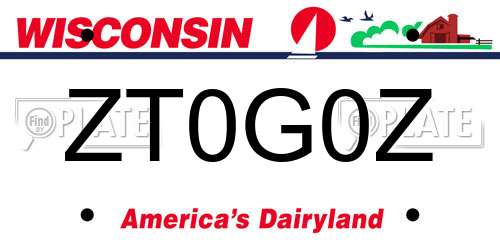 ZT0G0Z Wisconsin License Plate