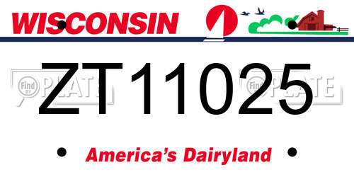 ZT11025 Wisconsin License Plate