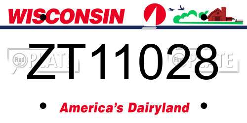 ZT11028 Wisconsin License Plate