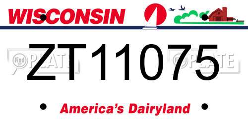 ZT11075 Wisconsin License Plate