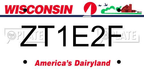 ZT1E2F Wisconsin License Plate