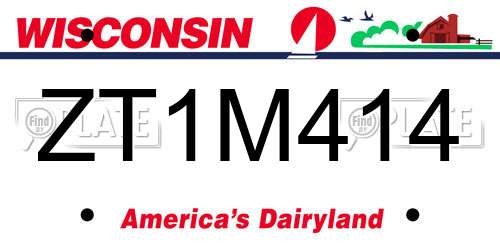 ZT1M414 Wisconsin License Plate